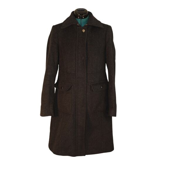 Larry Levine Charcoal Wool Blend Coat Women’s Size 6 Long Winter Jacket - Picture 1 of 4